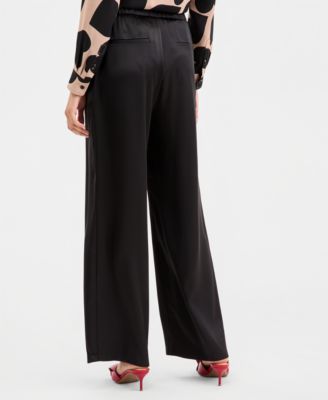 Women's Solid Satin Wide-Leg Pants, Macy's Exclusive