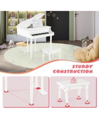 30-Key Kids Piano Keyboard Toy With Bench Piano Lid And Music Rack.