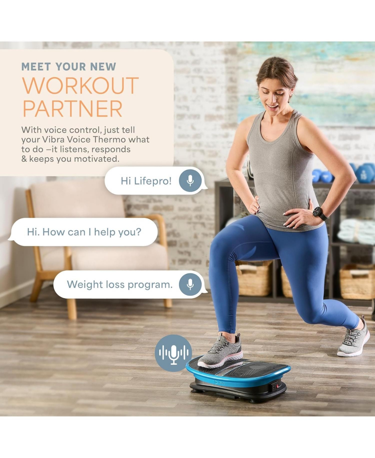 Lifepro Voice Controlled Vibration Plate – Full Body Platform with Remote Watch, Lymphatic Drainage & Muscle Recovery Support