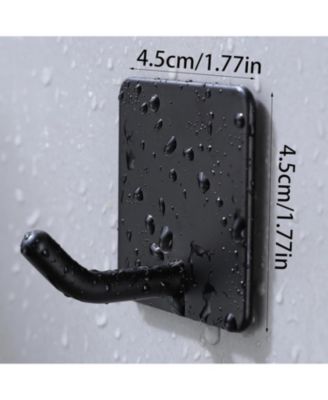 8 Pack Towel Hooks - Adhesive Wall Hooks for Hanging Sticky on Hooks Robes Closet Coat Hooks No Damage Heavy Duty Stainless Steel, Matte Black