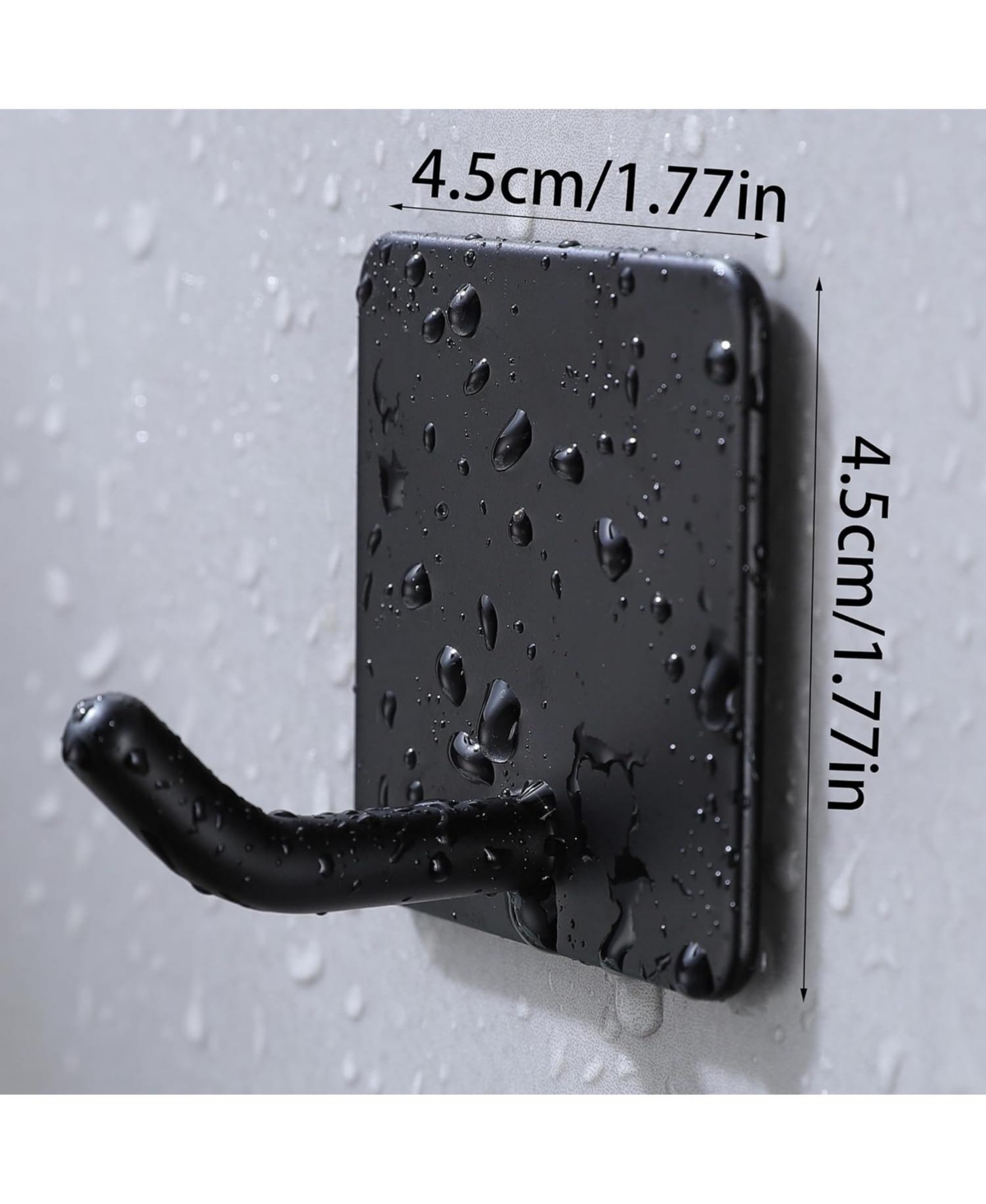 8 Pack Towel Hooks - Adhesive Wall Hooks for Hanging Sticky on Hooks Robes Closet Coat Hooks No Damage Heavy Duty Stainless Steel, Matte Black