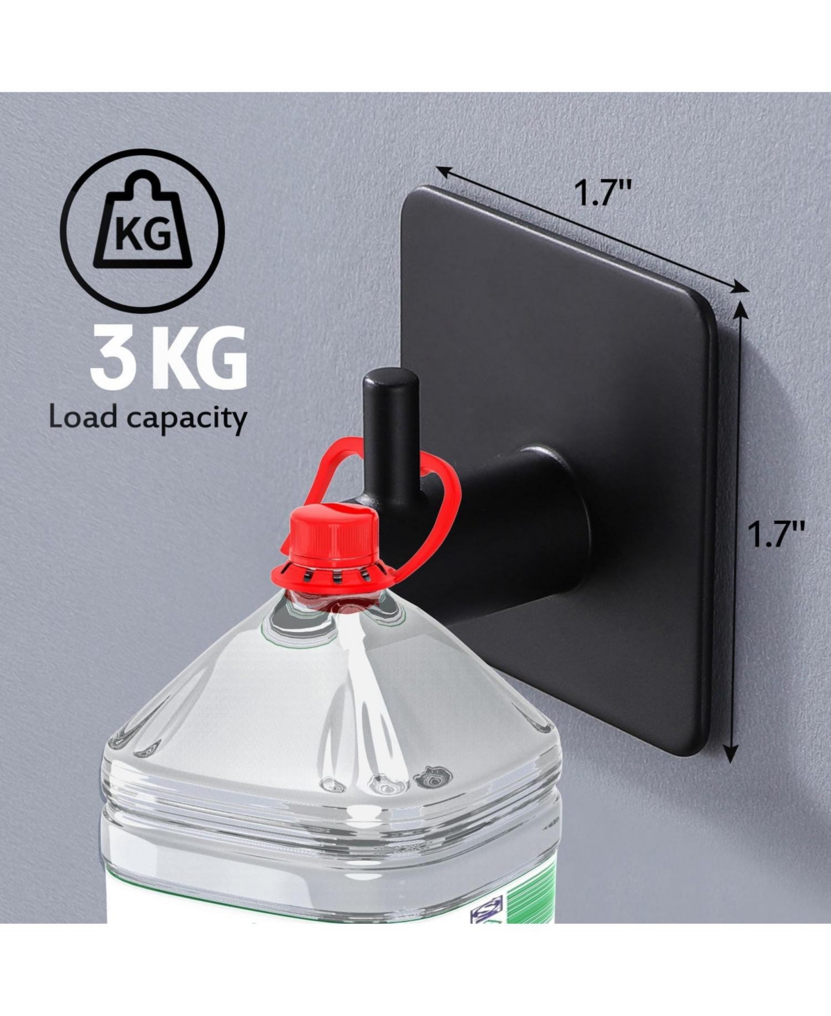 Adhesive Hooks/Towel Hook - Wall Hooks Stick on Heavy Duty for Hanging Towels/Coat/Hat/Bag in Bathroom, Bedroom, Sus-304 S.s. Matte Black 4 Packs