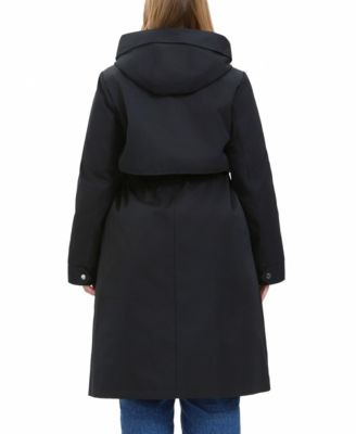 Plus Size Water-Resistant Hooded Parka Coat