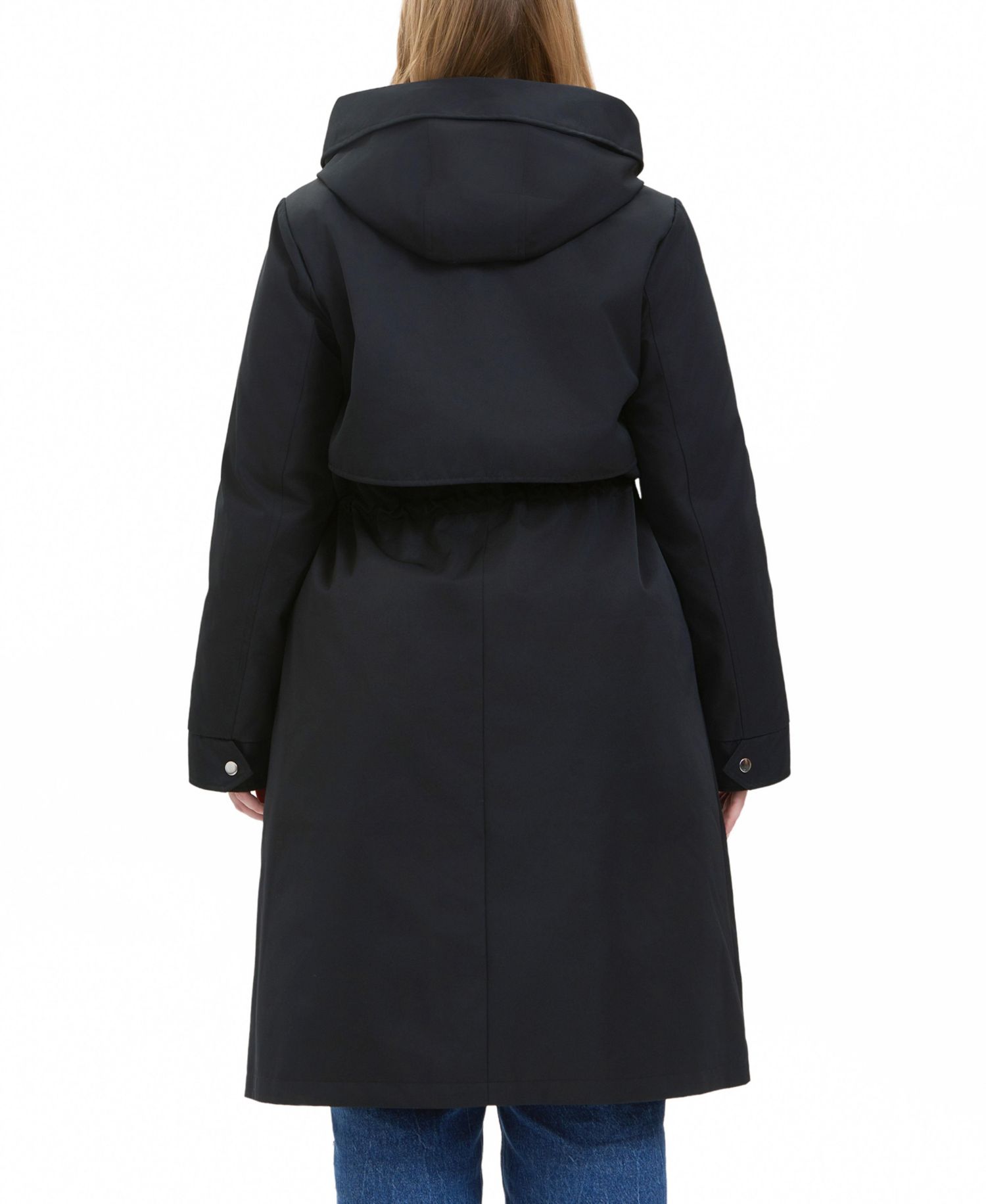 Plus Size Water-Resistant Hooded Parka Coat