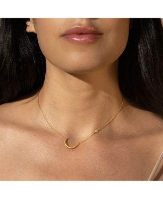 Ethereal Guide Moonstone Moon and Star Necklace