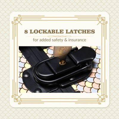 Rolling Makeup Train Case on Wheels 4in1 Cosmetology Art Deco Pastel