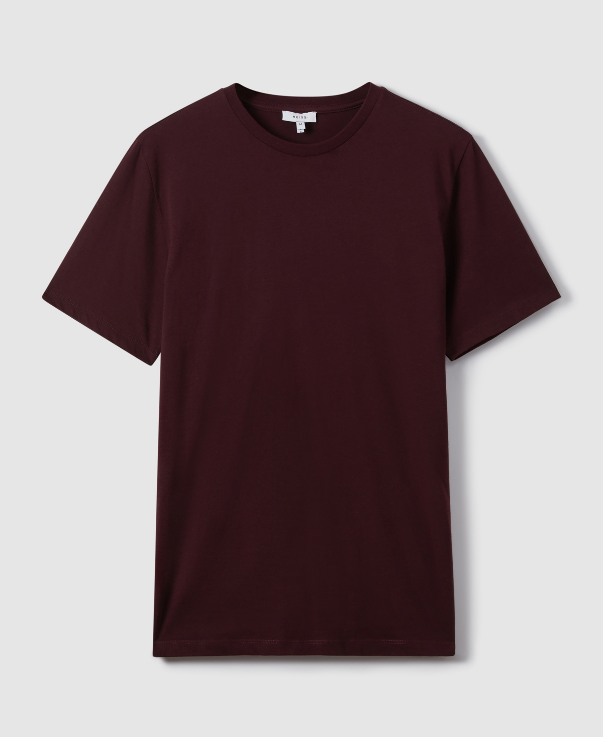 Reiss Men's Cotton Crew Neck T-shirt In Burgundy