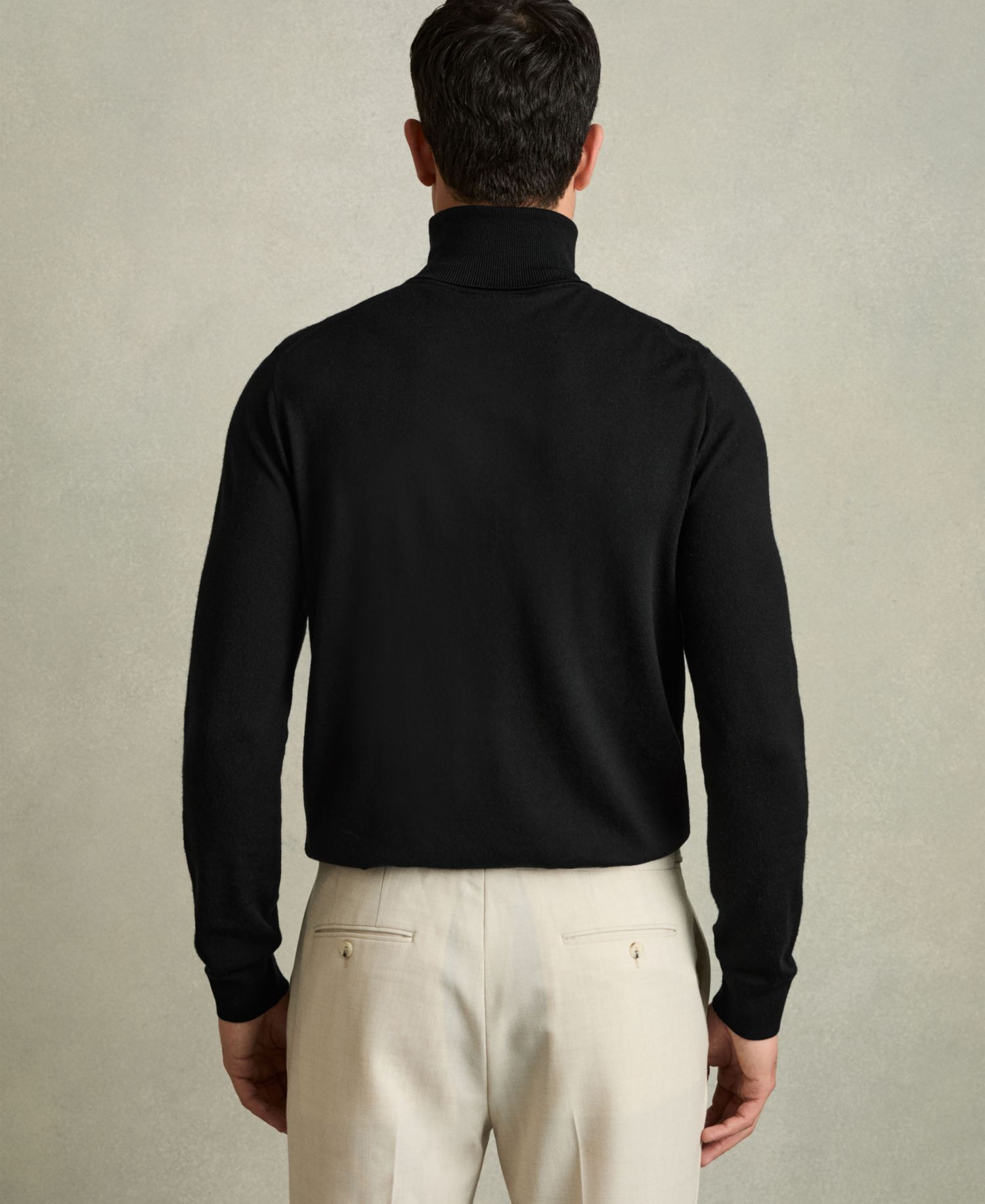 Men's Caine Slim Fit Merino Wool Roll Neck Sweater