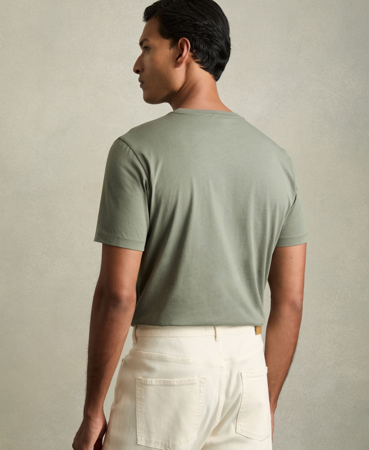 Reiss Sage Cotton Crew Neck T-shirt In Green