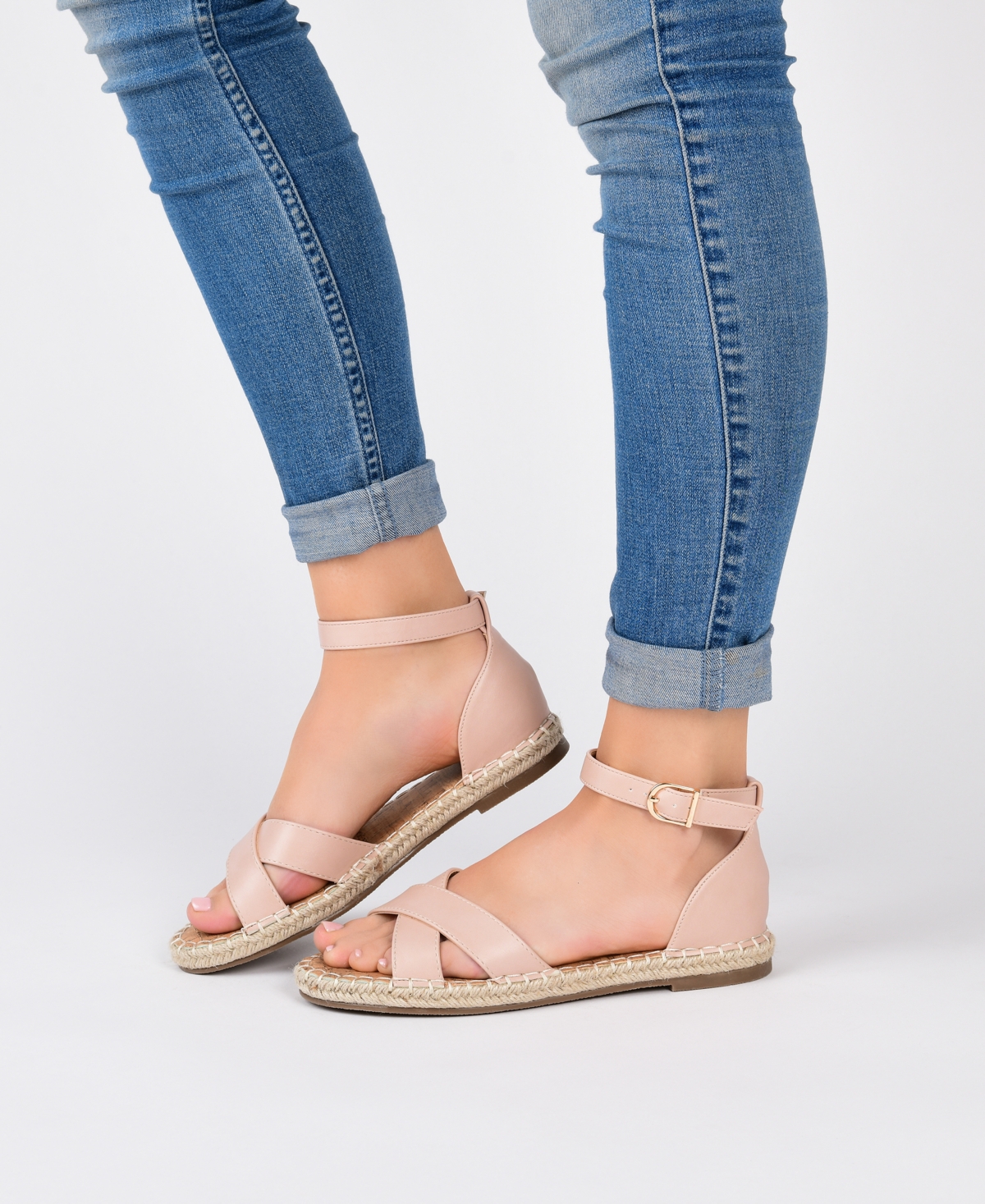 Journee Collection Womens Lyddia Espadrille Flat Sandals