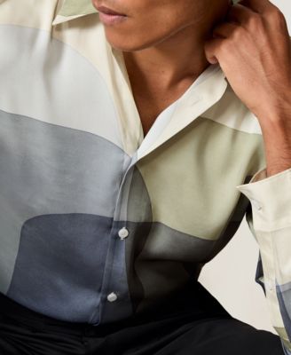 Men's Abstract-Print Long-Sleeve Shirt