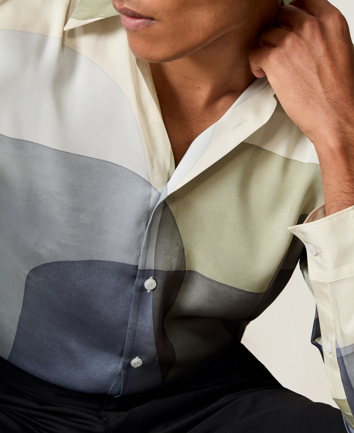 Reiss Men's Abstract-Print Long-Sleeve Shirt