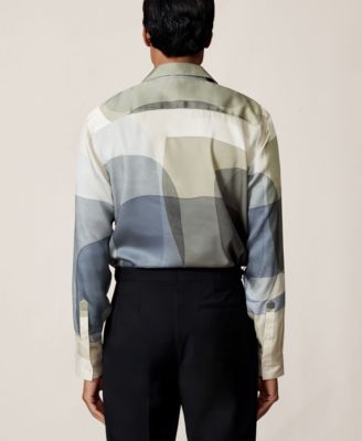 Men's Abstract-Print Long-Sleeve Shirt