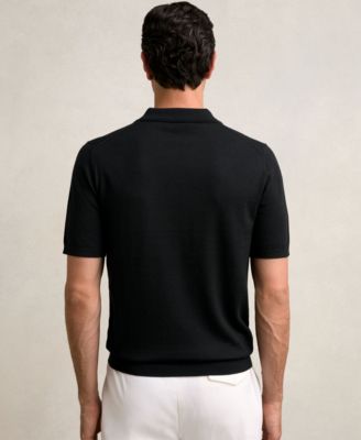 Men's Merino Wool Open Collar Polo Shirt