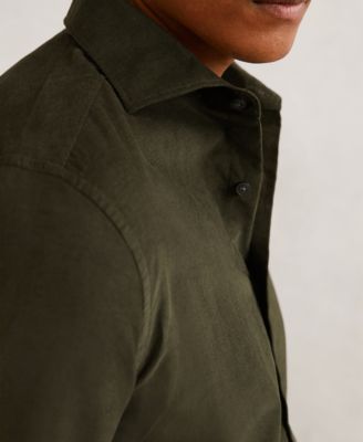 Men's Cotton Corduroy Cutaway-Collar Shirt