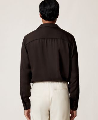 Men's Twill Piped Cuban-Collar Shirt