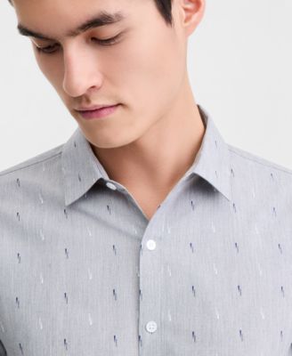 Men's Long-Sleeve Cotton Faded Geo Shirt