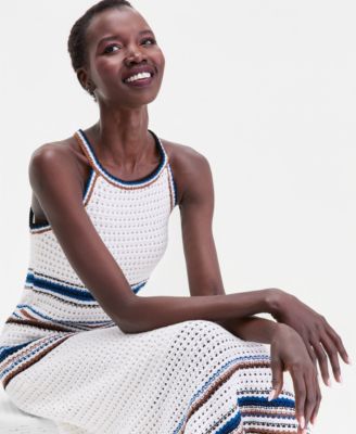 Women's Sleeveless Crochet Striped Sweater Dress, Macy's Exclusive 