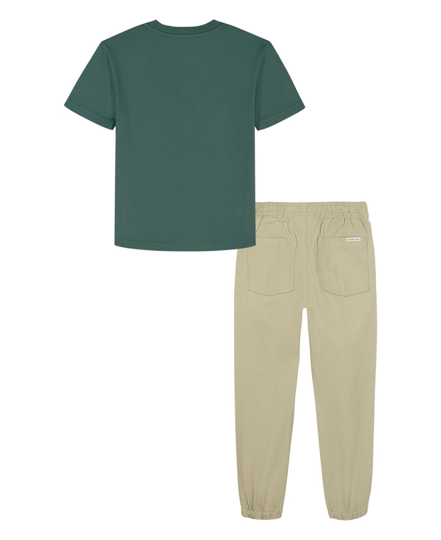 Комплект Calvin Klein T-Shirt and Jogger Pants, 2-Piece Set для мальчиков-малышей, цвет: Зелёный / Хаки — фото 2