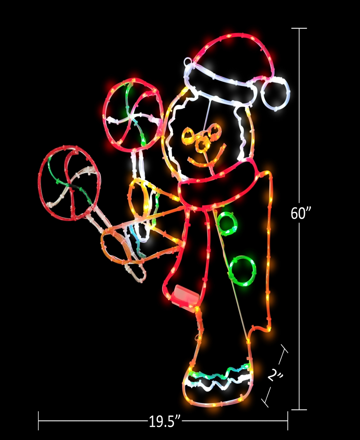 Puleo International 2' Gingerbread Window Decor In Multi