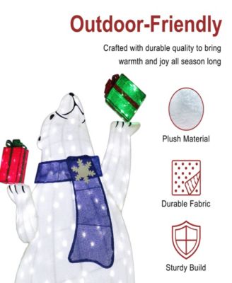 Pre-Lit Bear Family Christmas Holiday D&eacute;cor, Set of 4