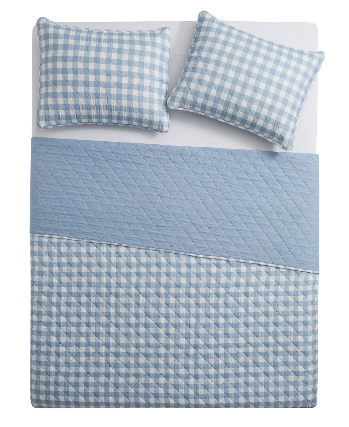 Vcny Home Gingham Microfiber 3-Pc. Quilt Set