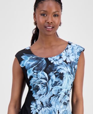 Petite Floral-Print Sheath Dress