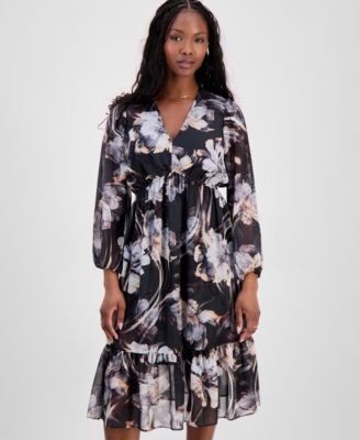 Petite Chiffon Fit & Flare Dress