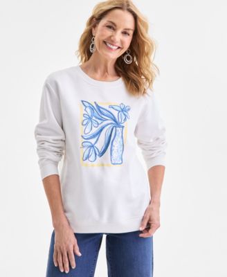 Style & Co - Women's Vase Graphic Crewneck Sweatshirt