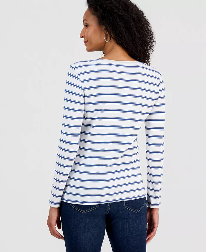 Women's Scoop-Neck Long-Sleeve Scoop-Neck Top, Macy's Exclusive - thumbnail 2