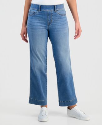 Petite Pull-On Shaping High-Rise Wide-Leg Jeans, Macy's Exclusive 