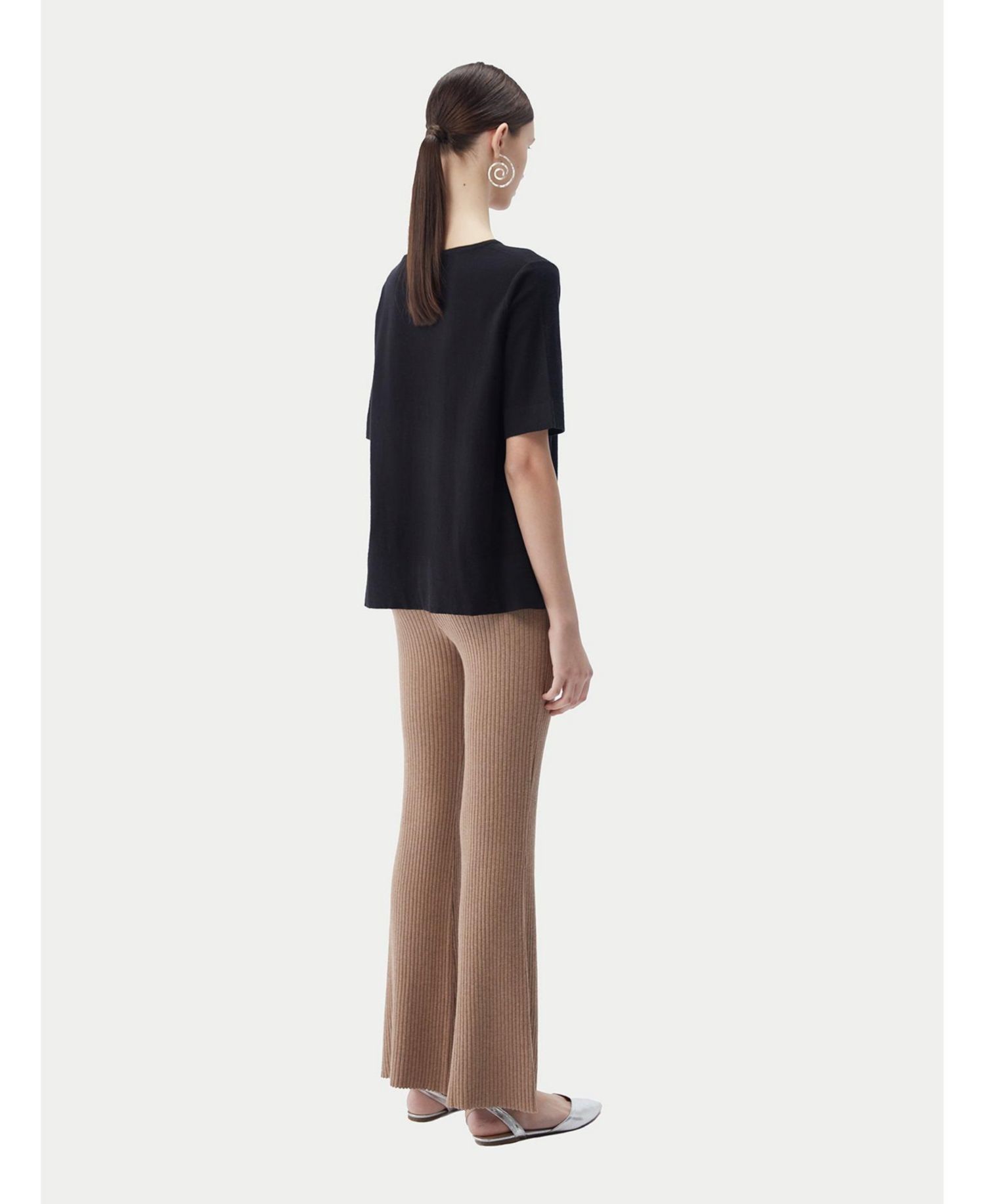 Women's Box-Cut Cotton Silk Cashmere Blend T-Shirt