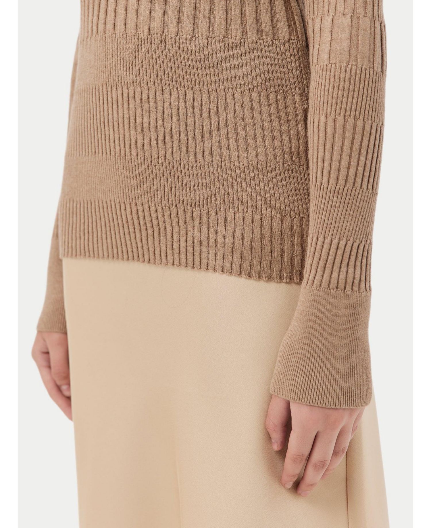 Juniors' Ribbed Cotton Silk Cashmere Blend Sweater