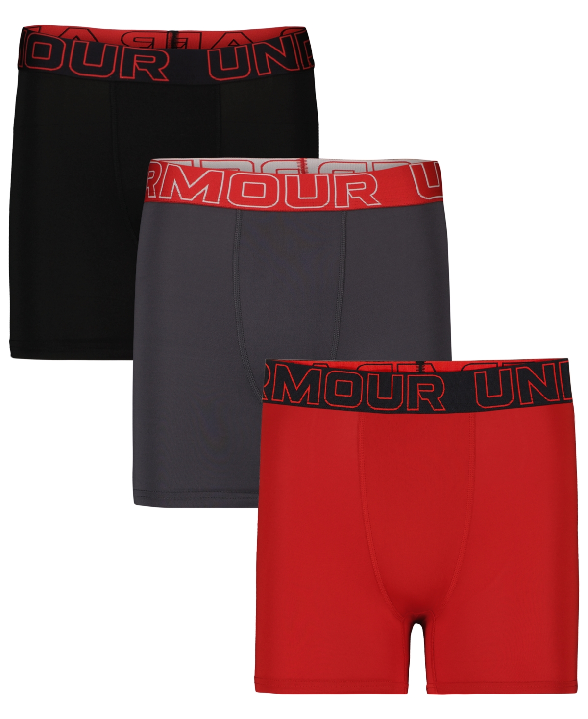 Under Armour Boys 7-20 Boxerjock Solid Boxer Briefs, 3-Pack