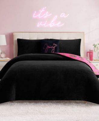 Plush Reversible Cheetah Bows 4-Pc. Comforter Set, Full/Queen