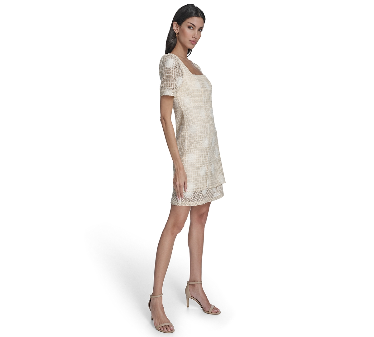 Vince Camuto Women's Novelty Square Neck Dress In Neutral