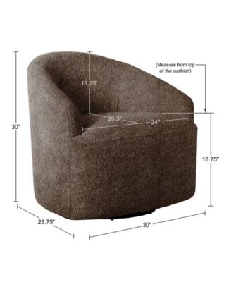 30" Boucle Upholstery 360 Degree Swivel Chair