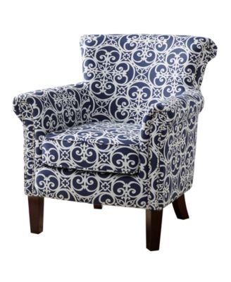 29" Polyester Upholstery Double-Row Nailhead Trim Club Chair