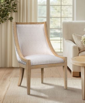 24" Upholstery Brass Nailhead Trim Dining Chair