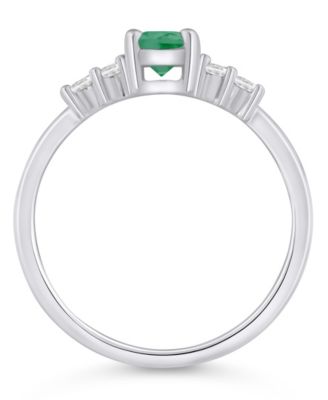 Gemstone and Diamond Ring (1/6 ct. t.w.) in 10k White Gold (also in 10k Yellow Gold)