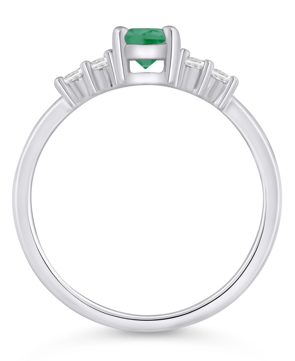 Macy's Gemstone And Diamond Ring (1/6 Ct. T.w.) In 10k White Gold (also In 10k Yellow Gold) In Metallic