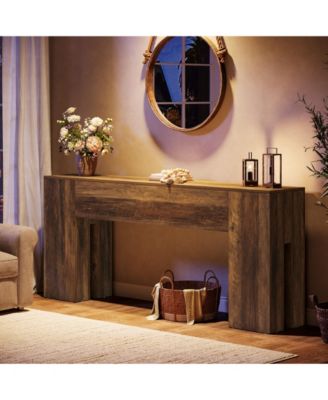 71-Inch Long Console Table for Entryway, Farmhouse Sofa Console Behind Couch, Entry Table