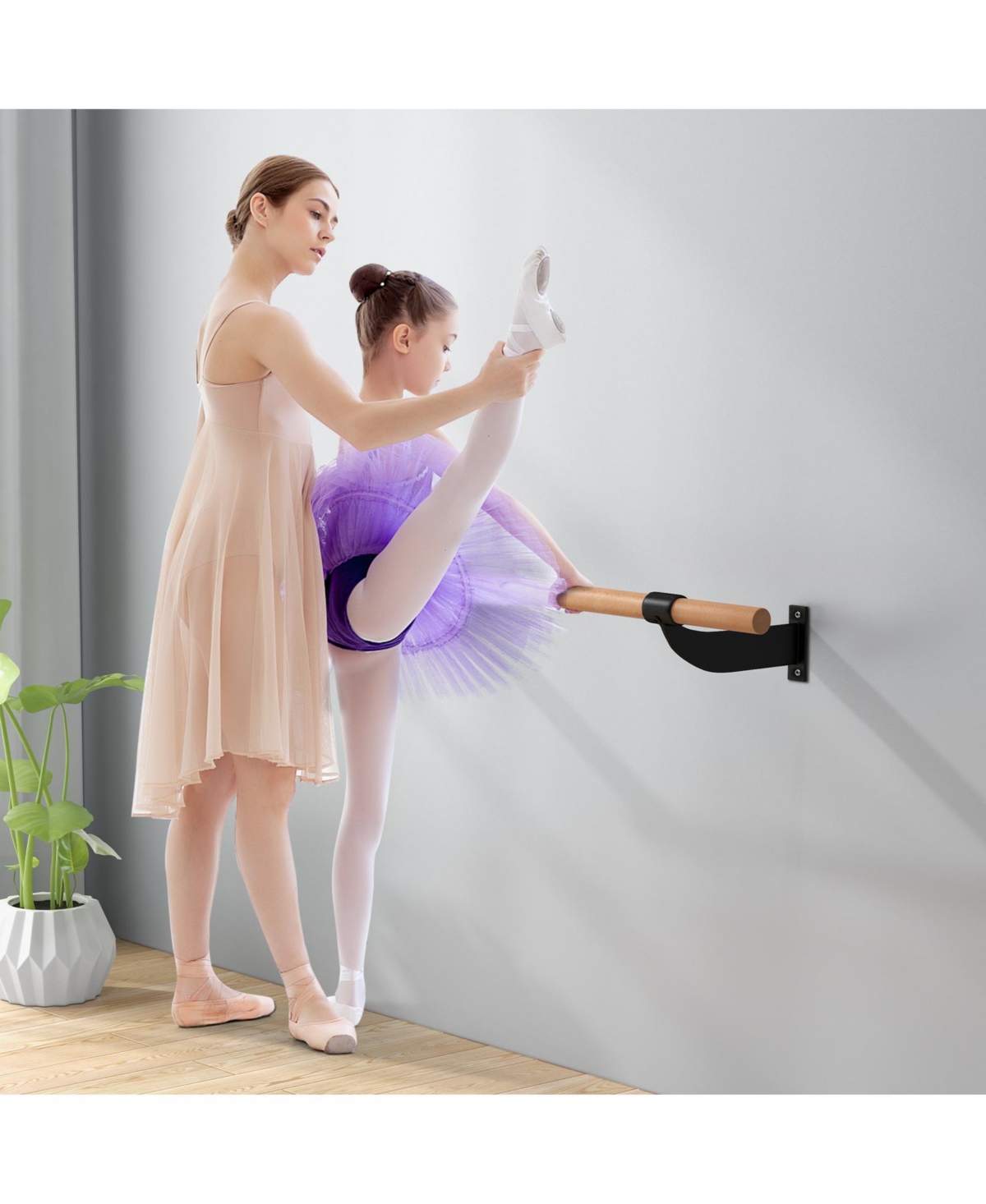 Skonyon 4 Feet Wall-Mounted Ballet Barre for Yoga