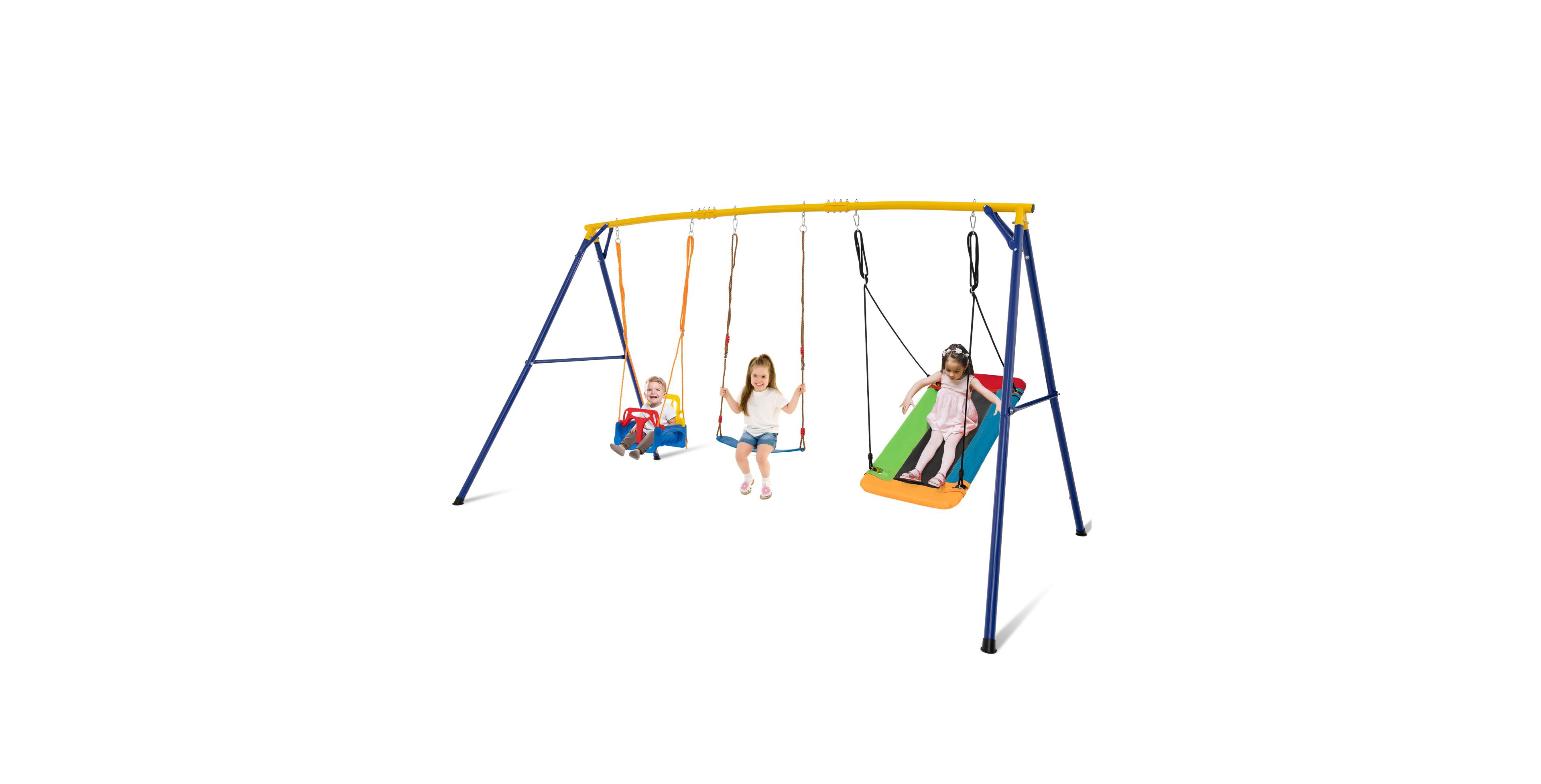 Skonyon 660 Lbs Heavy Duty Carbon Steel Swing Frame with 3 Swings