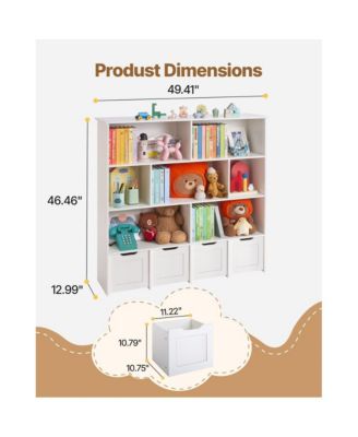 Kids Wooden Toy Organizer with 3 Tiers and 11 Storage Bins