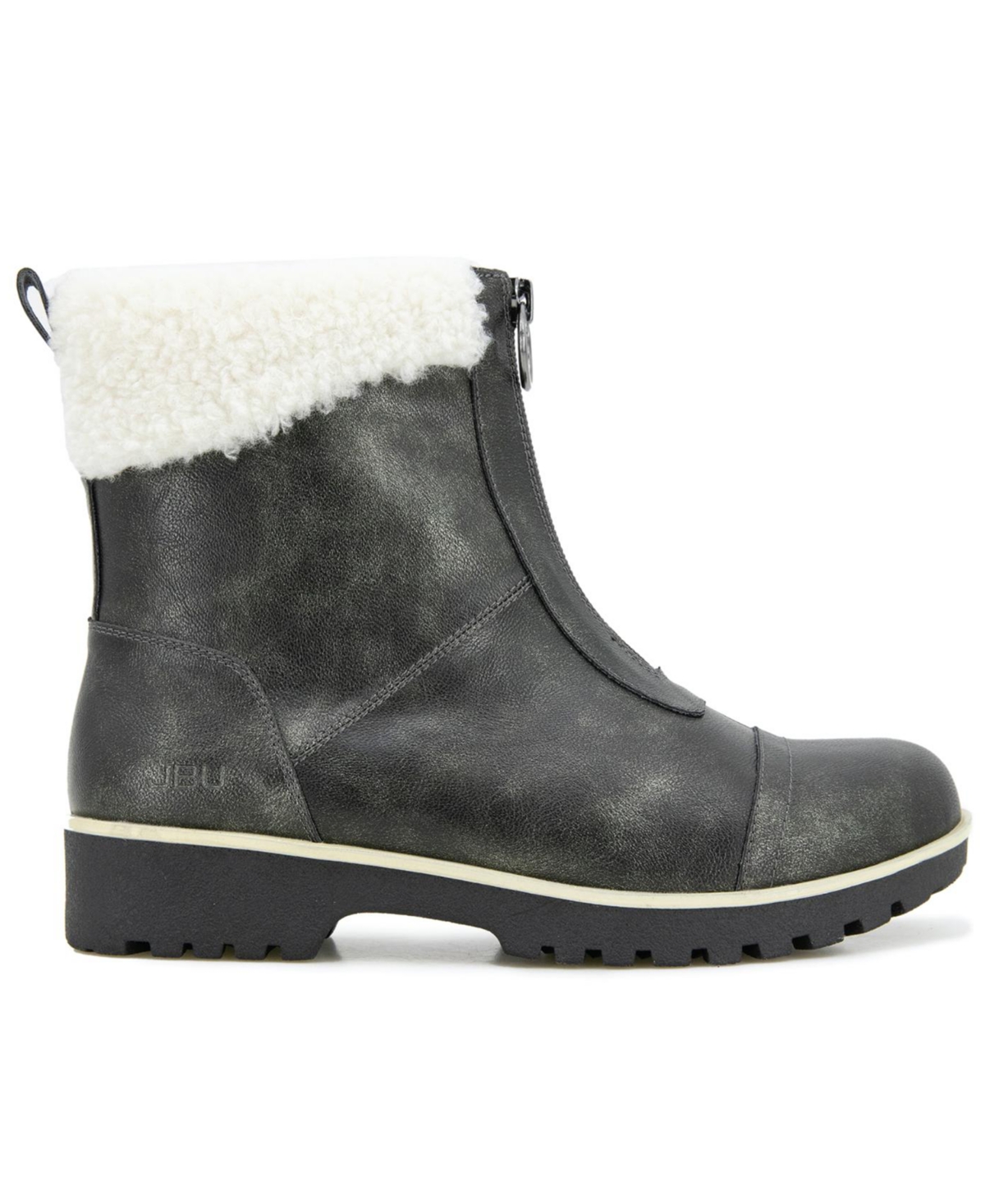 Jbu Women's Brynn Water Resistant Zip-front Cozy Booties In Gray