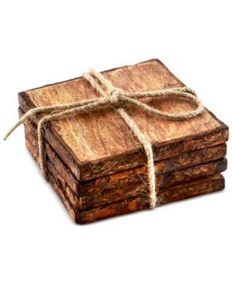 Thirstystone - 4-Pc. Square Bark Edged Coasters