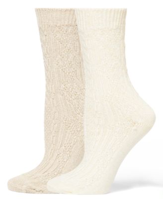 Women's 2-Pack Knit Diamond Crew Socks