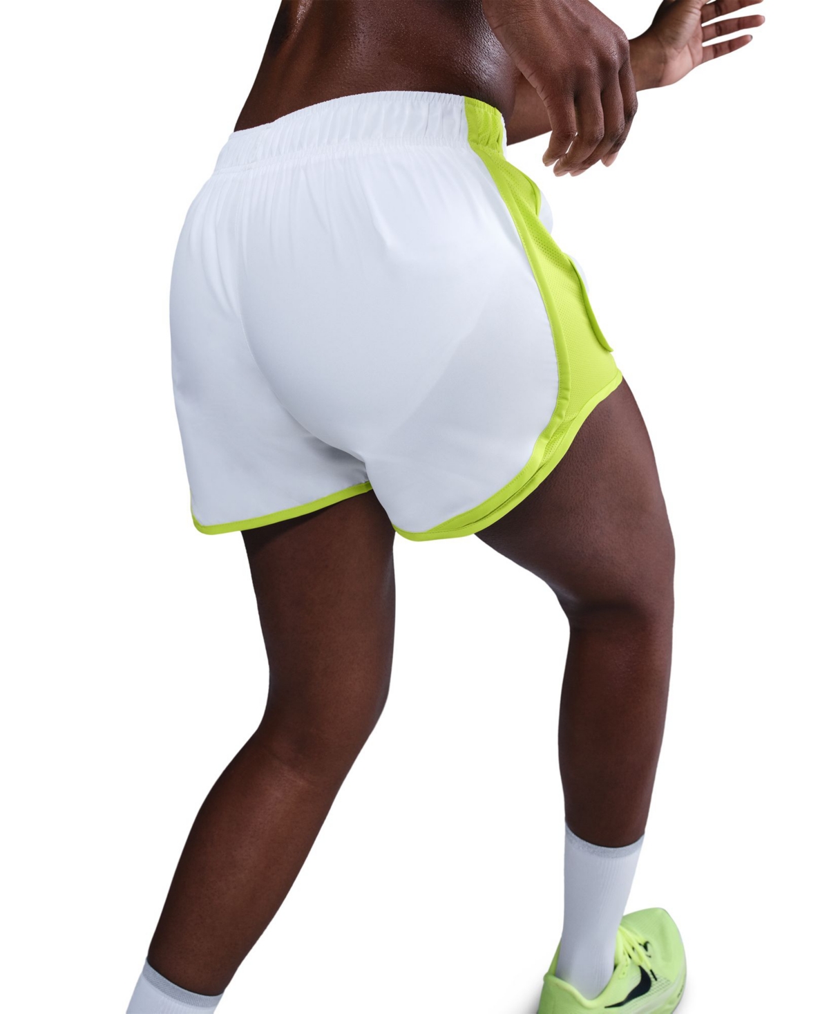 Nike Women's Tempo Dri-fit Mid Rise Running Shorts In White