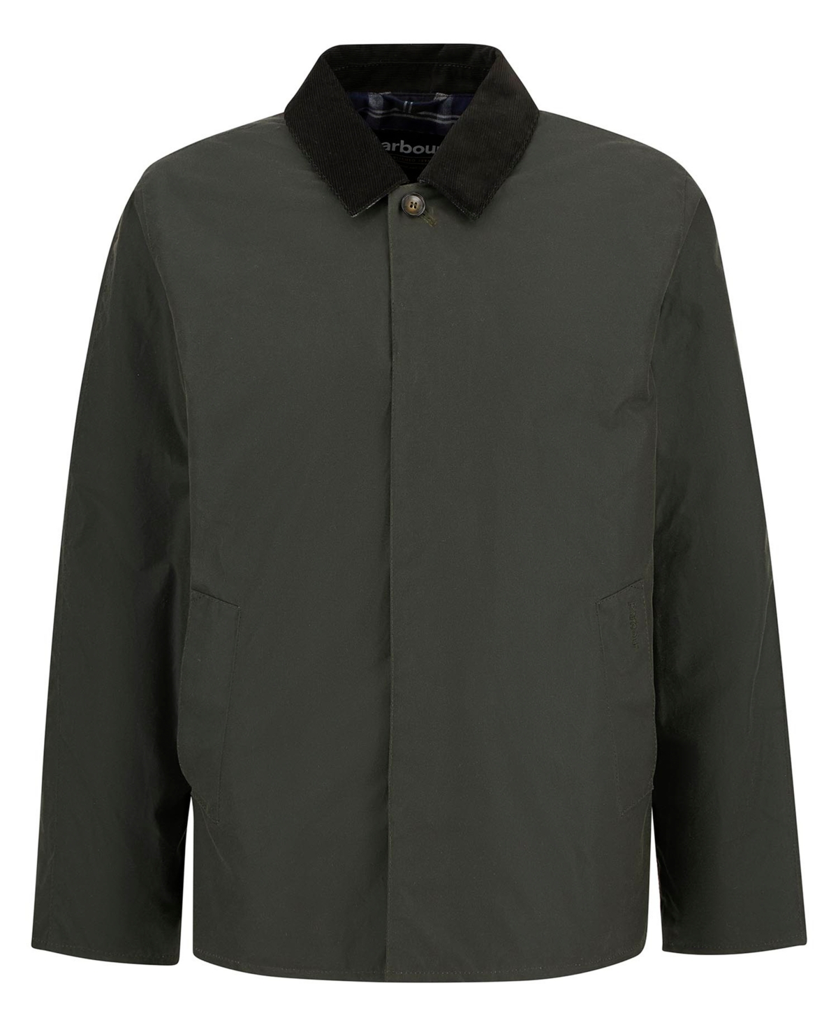 Barbour Men's Short Lorden Wax Mac Collar Jacket In Green